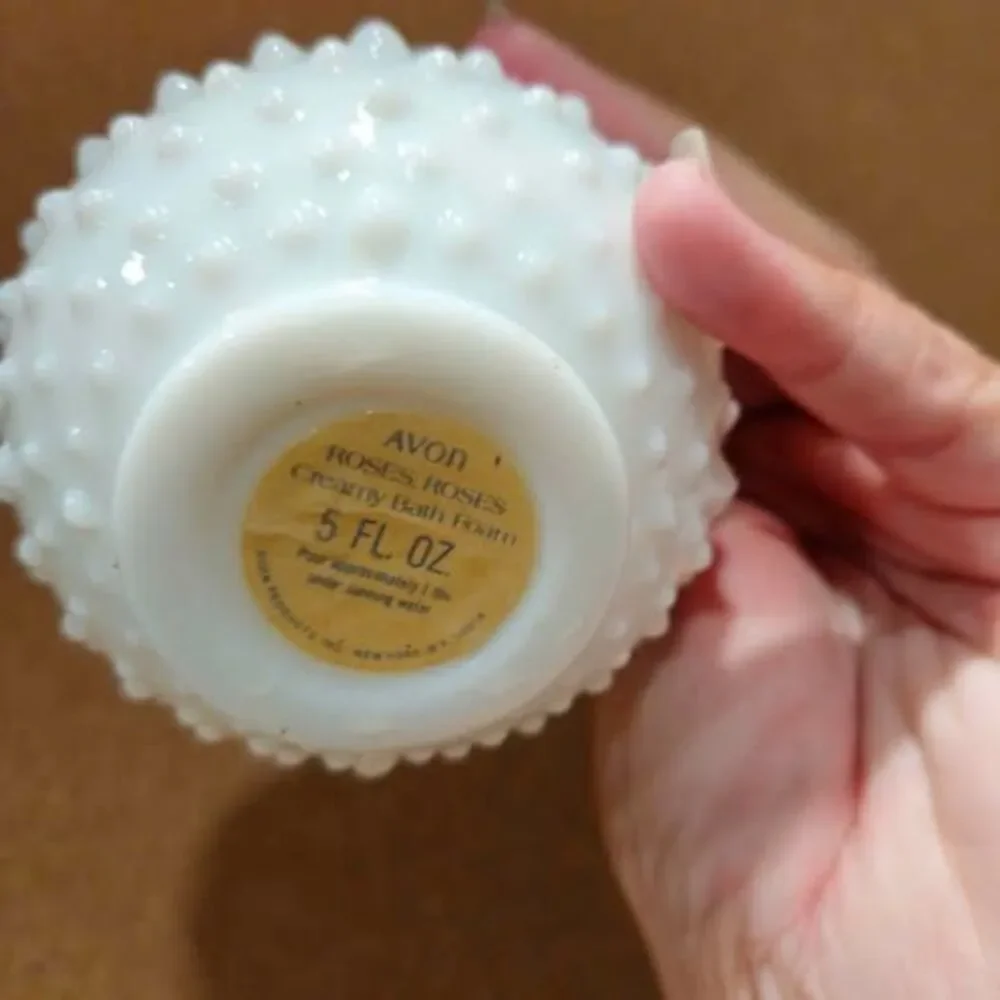 Vintage Avon Milk Glass Hobnail Cruet Bottle with Stopper